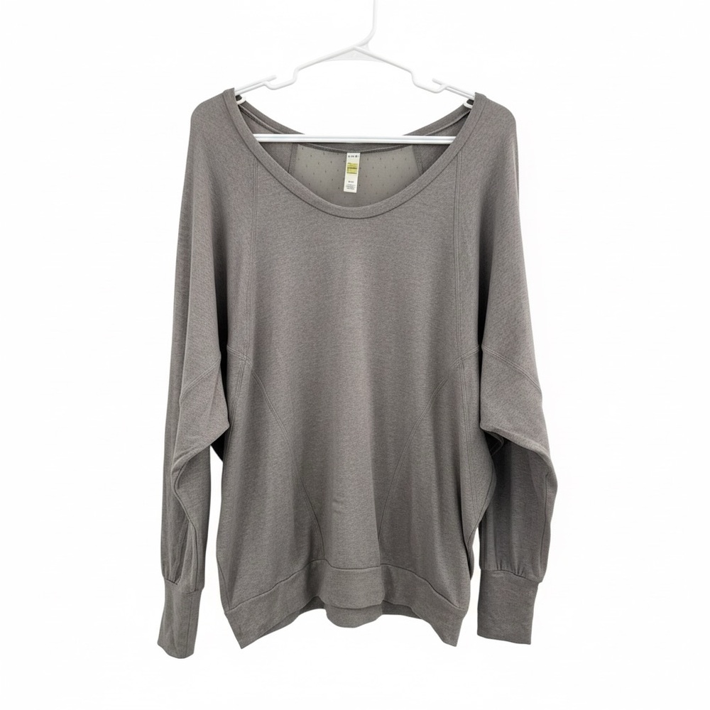 🆕 Lolë | Grey Cozy Oversized Long Sleeves Sweater With Mesh Back NWOT